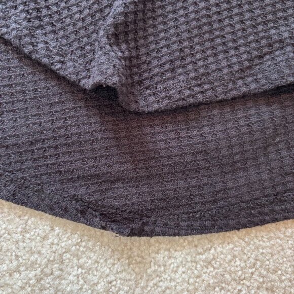 Altar'd State Black Long Sleeve Waffle Knit Flowy top with Crochet Detail Size S - Picture 8 of 9